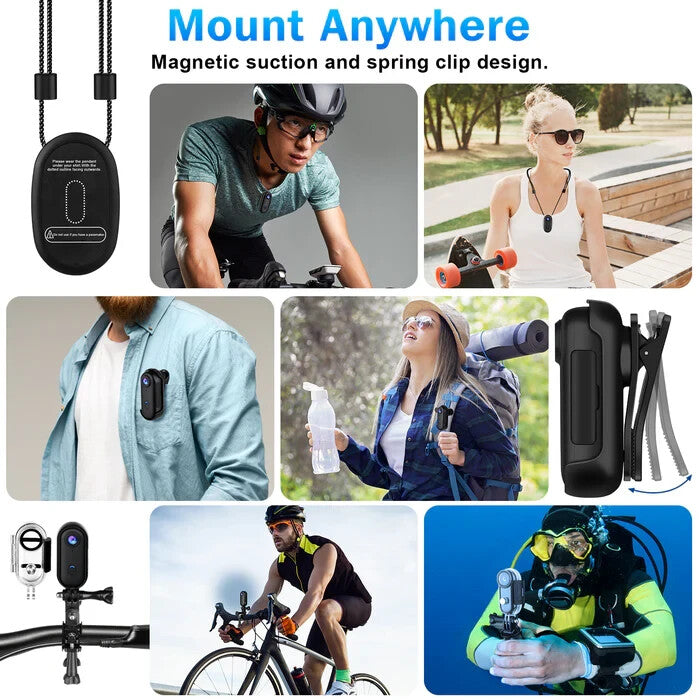 Used i3 4K Thumb Action Camera Small Body Camera with Spring Clip with 64G SD